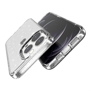 iPhone 15 Pro Stylish Glitter Series Hybrid-deksel - Hvit