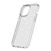 iPhone 15 Pro Stylish Glitter Series Hybrid-deksel - Hvit