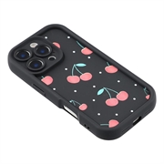 iPhone 15 Pro Stilig støtsikkert TPU-deksel med forhøyede kanter - svart / Kirsebær