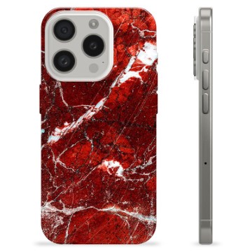 iPhone 15 Pro TPU-deksel - Rød Marmor
