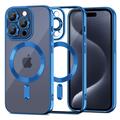 iPhone 15 Pro Tech-Protect MagShine-etui - MagSafe-kompatibelt - klar/mørkblå