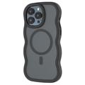 iPhone 15 Pro Bølgekant magnetisk hybrid-deksel - svart