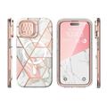 iPhone 15 Supcase Cosmo Mag hybriddeksel - rosa marmor