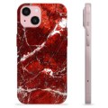 iPhone 15 TPU-deksel - Rød Marmor