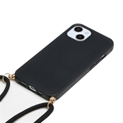 iPhone 15 TPU-deksel med løpesnor - svart