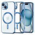 iPhone 15 Tech-Protect MagShine-etui - MagSafe-kompatibelt - klart/mørkblått