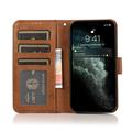 iPhone 15 Vintage 2-i-1 lommeboketui med avtakbart deksel - brun
