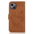 iPhone 15 Vintage 2-i-1 lommeboketui med avtakbart deksel - brun