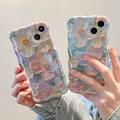 iPhone 15 TPU-deksel med bølgete kanter og oljemaling - blomster