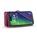 iPhone 16 Caseme 008 2-i-1 Multifunksjonell Lommebok-deksel - Rød