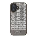 iPhone 16 DKNY Repeat Pattern Bottom Stripe Deksel - MagSafe-kompatibel - Brun