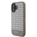 iPhone 16 DKNY Repeat Pattern Bottom Stripe Deksel - MagSafe-kompatibel - Brun