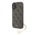 iPhone 16 Guess 4G Charms Collection Hybrid-deksel - Brun