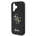 iPhone 16 Guess Fixed Glitter 4G Metal Logo Deksel - Svart