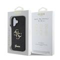 iPhone 16 Guess Fixed Glitter 4G Metal Logo Deksel - Svart