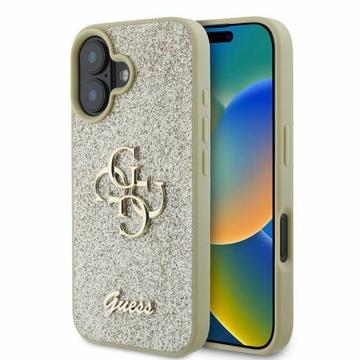 iPhone 16 Guess Fixed Glitter 4G Metal Logo Deksel