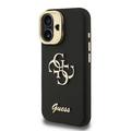 iPhone 16 Guess Grained 4G Logo Stativkameraramme-deksel - Svart