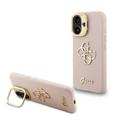 iPhone 16 Guess Grained 4G Logo Stativkameraramme-deksel - Rosa