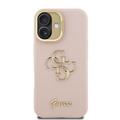 iPhone 16 Guess Grained 4G Logo Stativkameraramme-deksel - Rosa