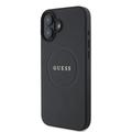 iPhone 16 Guess Grained Classic Logo Hybrid-deksel - MagSafe-kompatibel - Svart