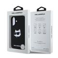 iPhone 16 Karl Lagerfeld Choupette Head MagSafe-deksel i flytende silikon - svart