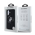 iPhone 16 Karl Lagerfeld Karl and Choupette MagSafe-etui i flytende silikon - Svart