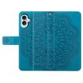 iPhone 16 Mandala Series Lommebok-deksel - Blå
