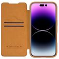 iPhone 16 Nillkin Qin Prop Flip-deksel - brun
