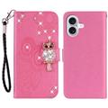 iPhone 16 Uggle Rhinestone Lommebok-deksel