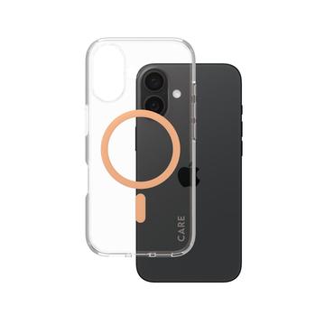 iPhone 16 PanzerGlass Care Transparent Urban Combat Deksel - MagSafe-kompatibel - Ferskenfarget