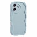 iPhone 16 Plus Candy Color Wavy TPU-deksel - babyblå