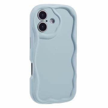 iPhone 16 Plus Candy Color Wavy TPU-deksel - babyblå
