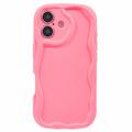 iPhone 16 Plus Candy Color Wavy TPU-deksel - Varm Rosa
