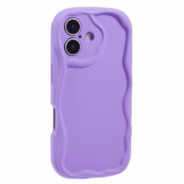 iPhone 16 Plus Candy Color Wavy TPU-deksel - Lilla