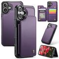 iPhone 16 Plus Caseme C22-etui RFID-kortlommebok - lilla