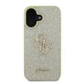 iPhone 16 Plus Guess Fixed Glitter 4G Metal Logo Deksel - Guld