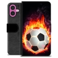iPhone 16 Plus Premium Lommebok-deksel - Fotballflamme