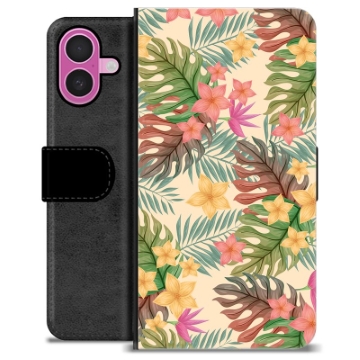 iPhone 16 Plus Premium Lommebok-deksel - Rosa Blomster