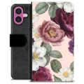 iPhone 16 Plus Premium Lommebok-deksel - Romantiske Blomster