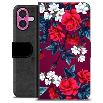 iPhone 16 Plus Premium Lommebok-deksel - Vintage Blomster