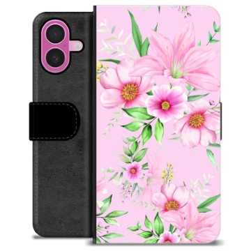 iPhone 16 Plus Premium Lommebok-deksel - Akvarell Blomster