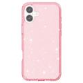 iPhone 16 Plus Stylish Glitter Series Hybrid-deksel - Rosa