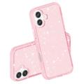 iPhone 16 Plus Stylish Glitter Series Hybrid-deksel - Rosa