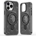 iPhone 16 Pro Glitter Hybrid-deksel med kickstand - MagSafe-kompatibel - Svart