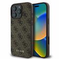 iPhone 16 Pro Guess 4G Metal Gold Logo Hybrid-deksel - Brun