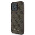 iPhone 16 Pro Guess 4G Metal Gold Logo Hybrid-deksel - Brun