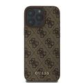 iPhone 16 Pro Guess 4G Metal Gold Logo Hybrid-deksel - Brun