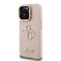 iPhone 16 Pro Guess Grained 4G Logo Stativkameraramme-deksel - Rosa
