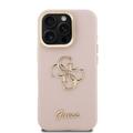 iPhone 16 Pro Guess Grained 4G Logo Stativkameraramme-deksel - Rosa