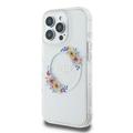 iPhone 16 Pro Guess IML Flowers Wreath-deksel - MagSafe-kompatibelt - gjennomsiktig